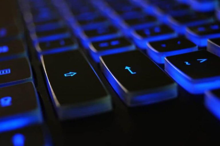 blue black computer keyboard